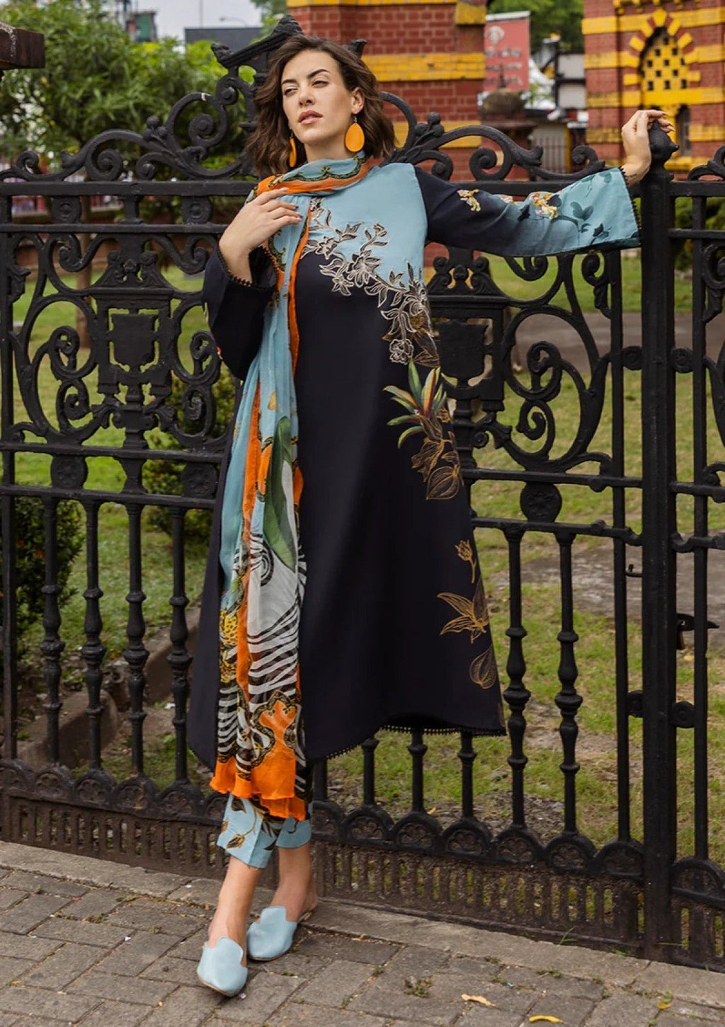 Midnight Botanica 3-Piece Lawn Suit