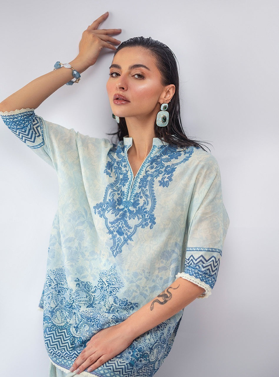 Aqua Baroque – AFSANA 2 Piece Digital Printed Lawn Co-Ord Set