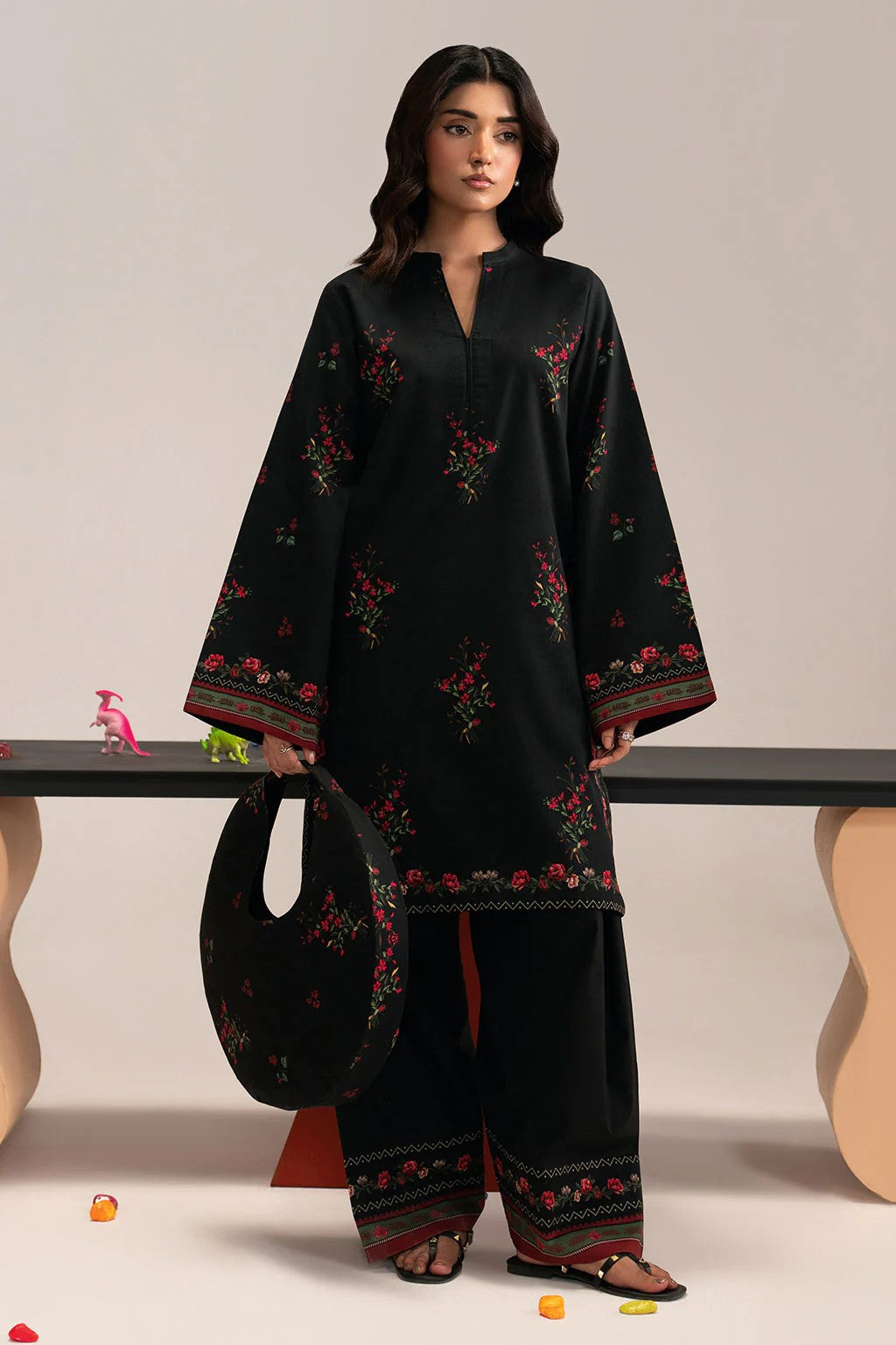 Crimson Noir – AFSANA 2 Piece Digital Printed Lawn Co-Ord Set