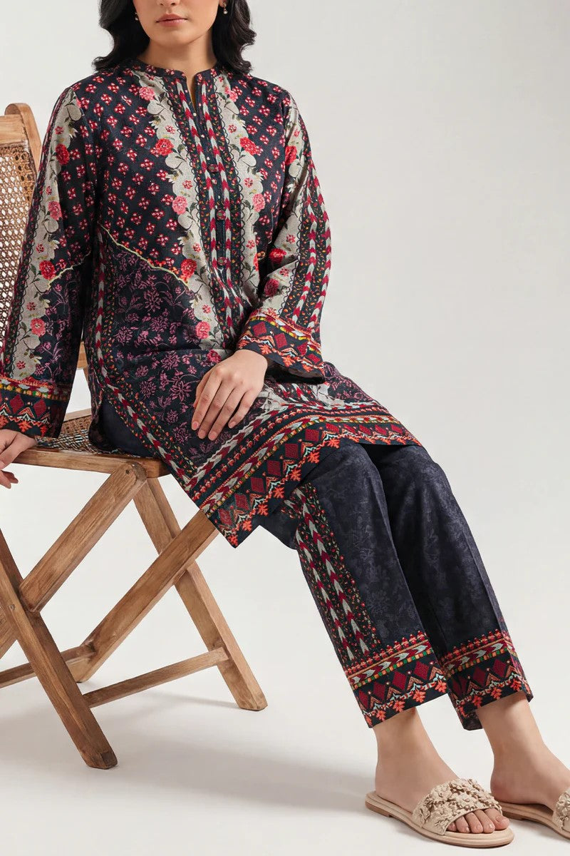 Midnight Bloom – AFSANA 2 Piece Digital Printed Lawn Co-Ord Set