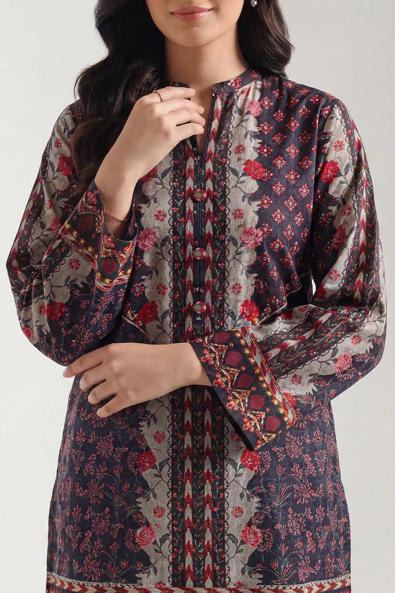 Midnight Bloom – AFSANA 2 Piece Digital Printed Lawn Co-Ord Set