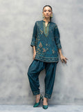 Teal Botanica – AFSANA 2 Piece Digital Printed Lawn Co-Ord Set