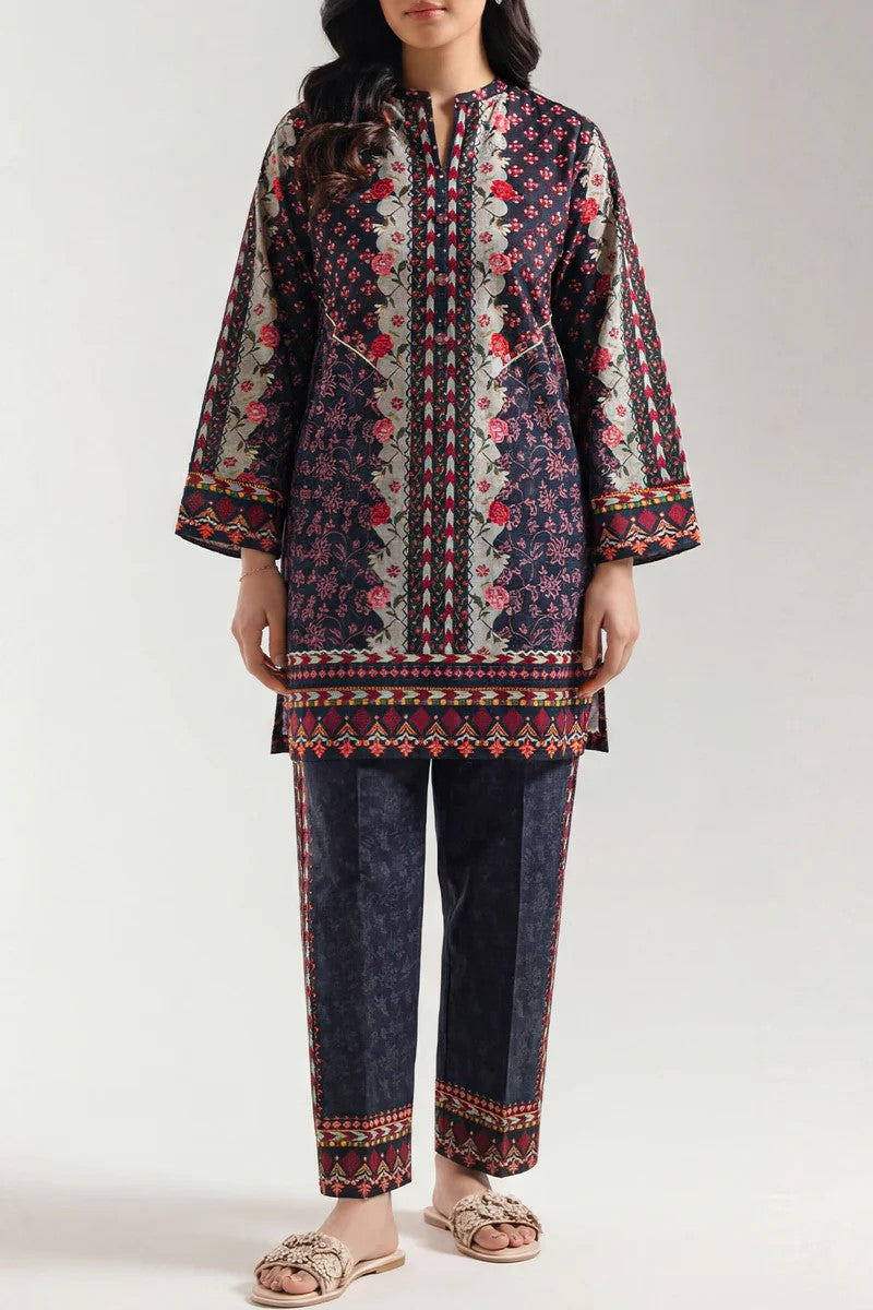 Midnight Bloom – AFSANA 2 Piece Digital Printed Lawn Co-Ord Set