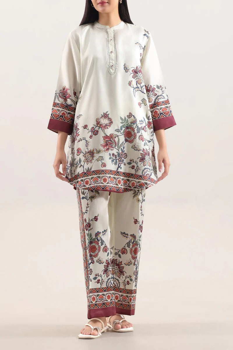 Ivory Botanica – AFSANA 2 Piece Digital Printed Lawn Co-Ord Set