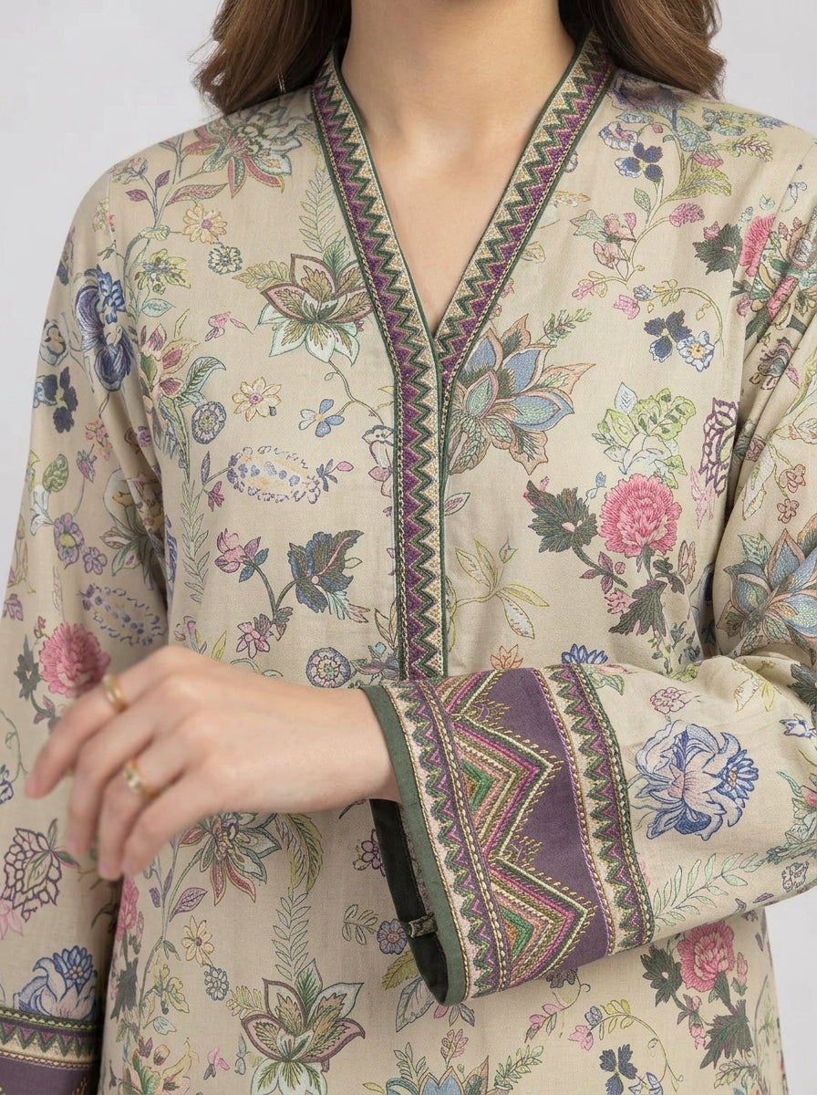 Vintage Blossom – AFSANA 2 Piece Digital Printed Lawn Co-Ord Set