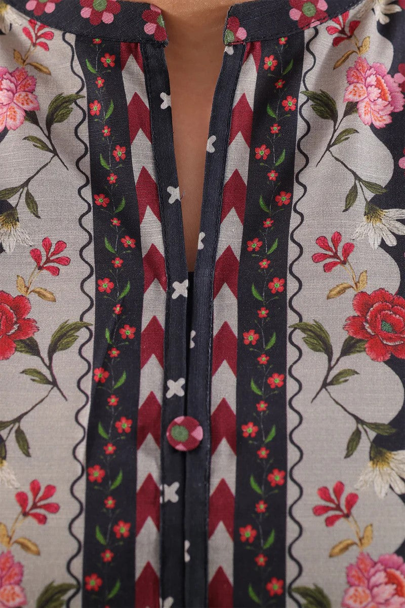 Midnight Bloom – AFSANA 2 Piece Digital Printed Lawn Co-Ord Set