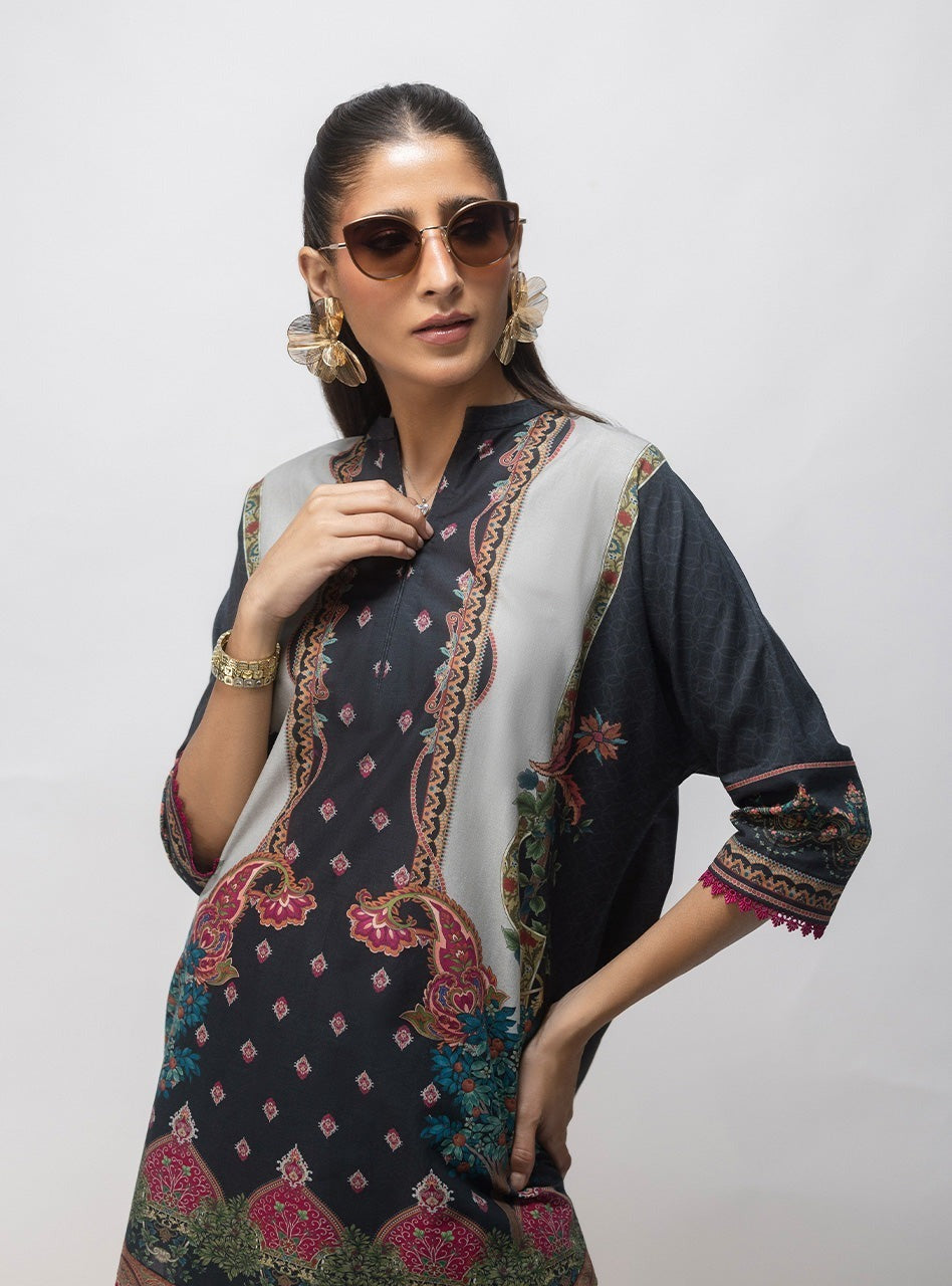 Onyx Paisley – AFSANA 2 Piece Digital Printed Lawn Co-Ord Set