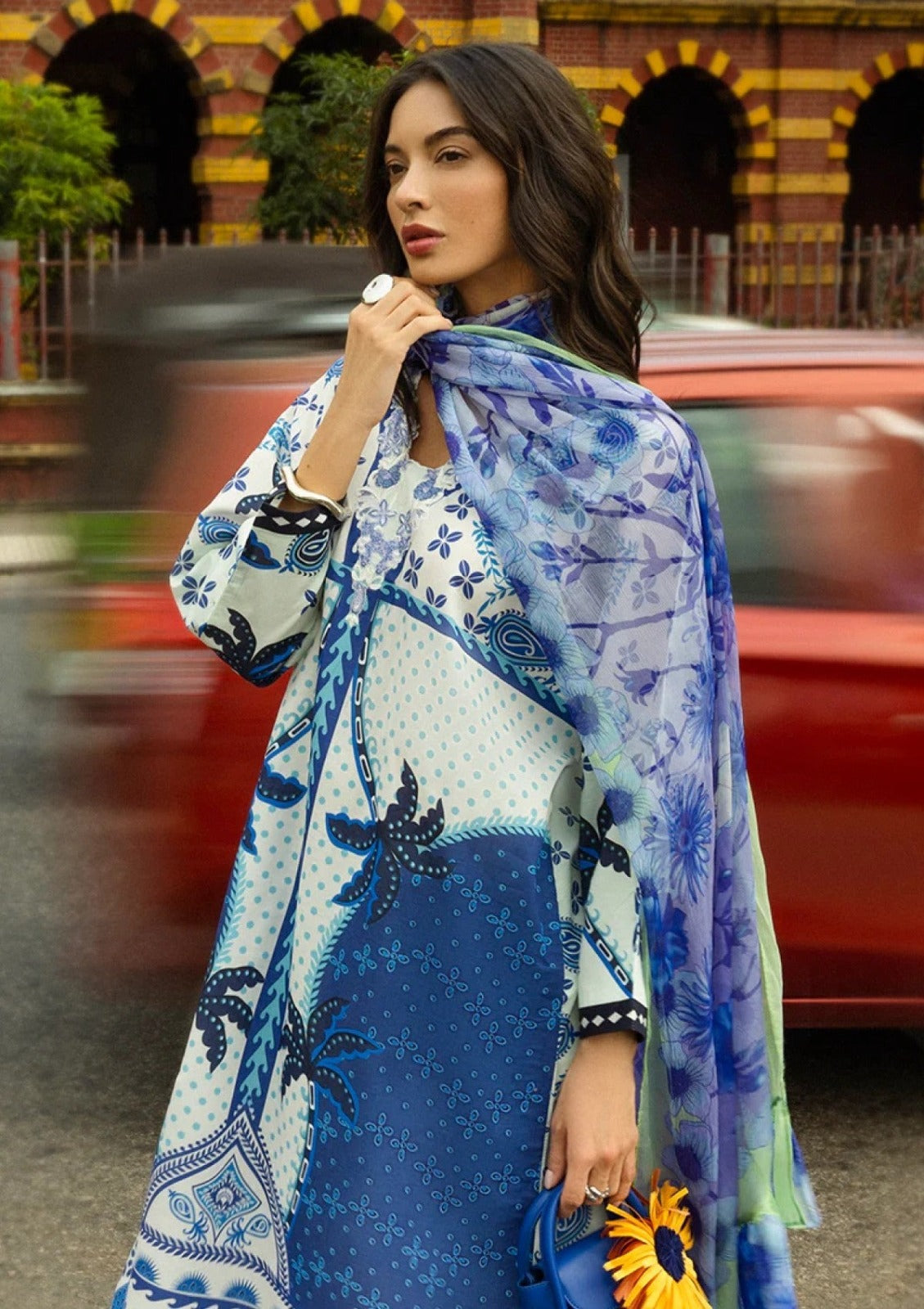 Cobalt Bloom 3-Piece Lawn Suit