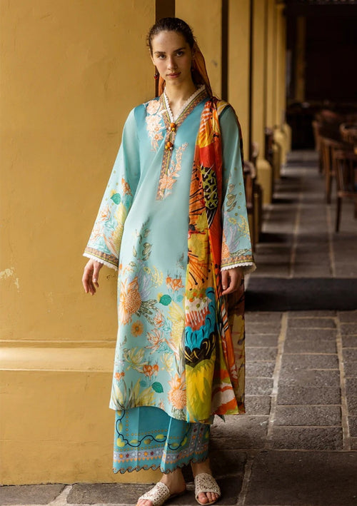 Aqua Bloom 3-Piece Lawn Suit