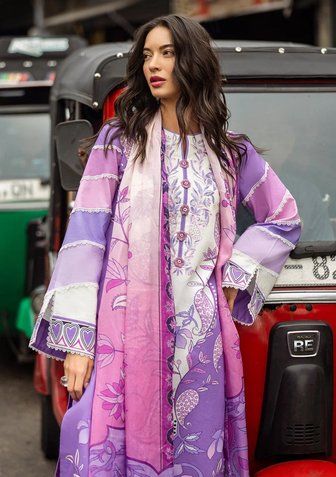 Lilac Reverie 3-Piece Lawn Suit