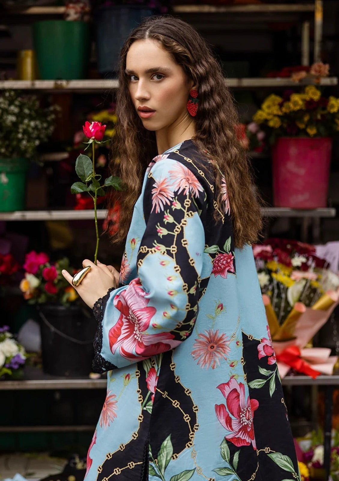 Midnight Peony 3-Piece Lawn Suit