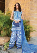 Azure Jaal 3-Piece Cotton Suit – full length front model shot